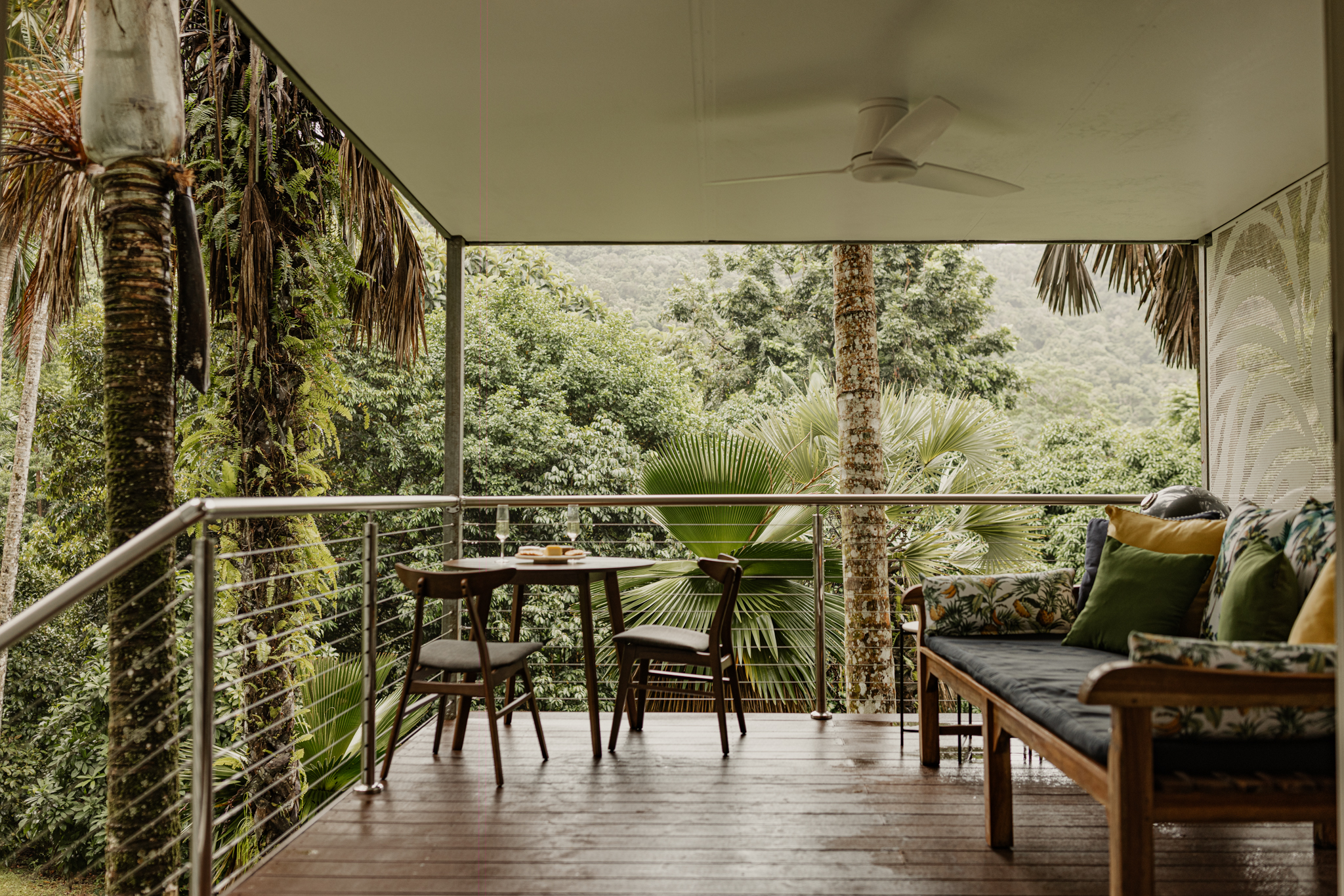 mist at Cape Tribulation Rainforest verandah at mist at Cape Tribulation